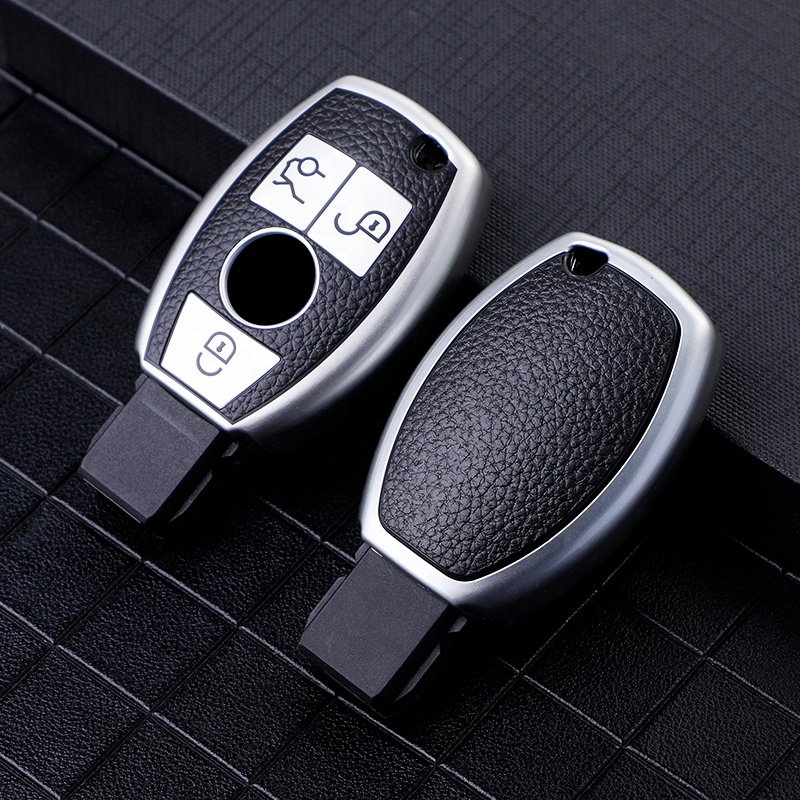 Leather Car Key Case Cover For Mercedes Benz A B R G Class GLK GLA GLC GLR W204 W251 W463 W176 Protect Cover Car Key Accessories