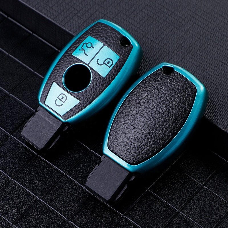 Leather Car Key Case Cover For Mercedes Benz A B R G Class GLK GLA GLC GLR W204 W251 W463 W176 Protect Cover Car Key Accessories