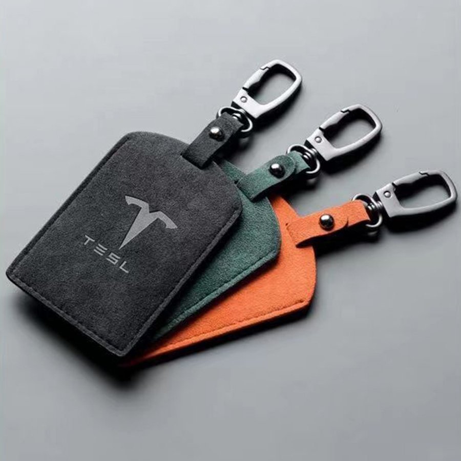 Car Interior Accessories Alcantara Car Card Key Shell Protective Cover For Tesla Model 3 Model Y Model 3 Highland