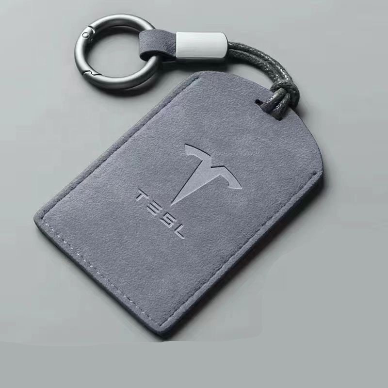 Car Interior Accessories Alcantara Car Card Key Shell Protective Cover For Tesla Model 3 Model Y Model 3 Highland