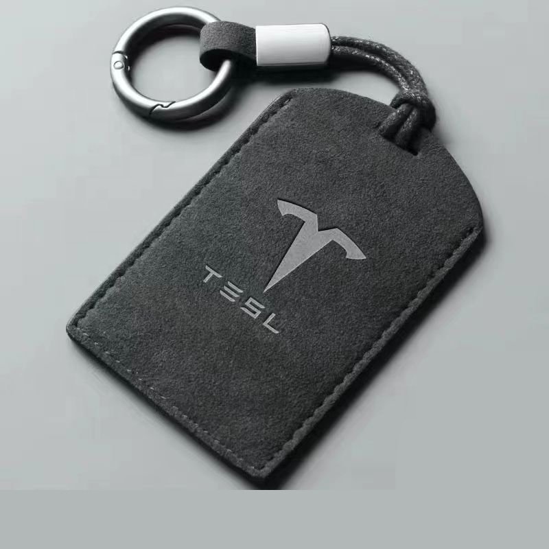 Car Interior Accessories Alcantara Car Card Key Shell Protective Cover For Tesla Model 3 Model Y Model 3 Highland