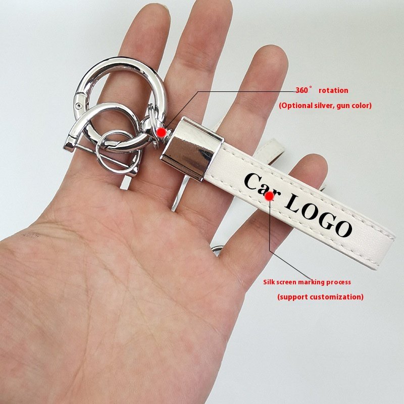 New car key chain metal creative fashion custom car logo leather key chain pendant
