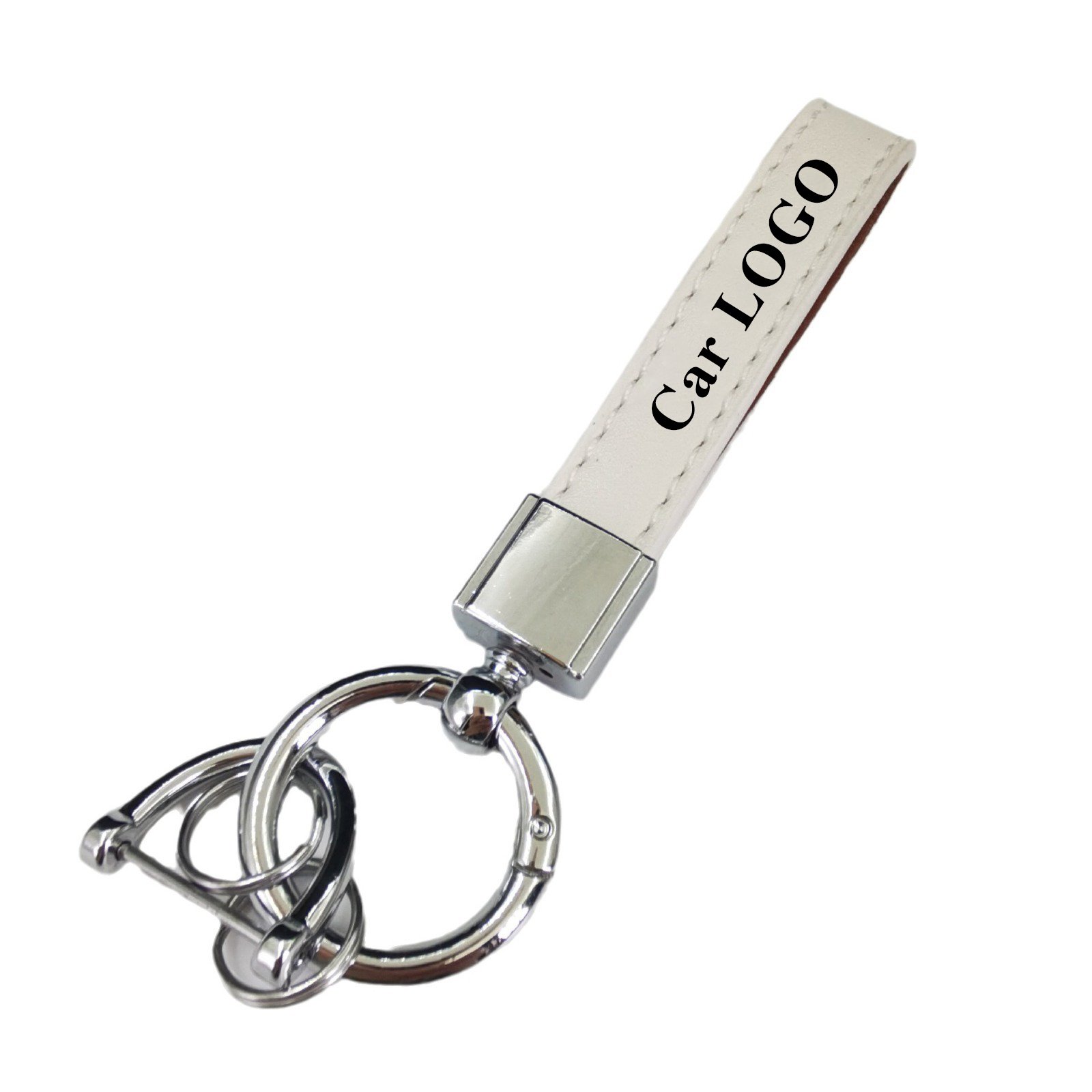 New car key chain metal creative fashion custom car logo leather key chain pendant