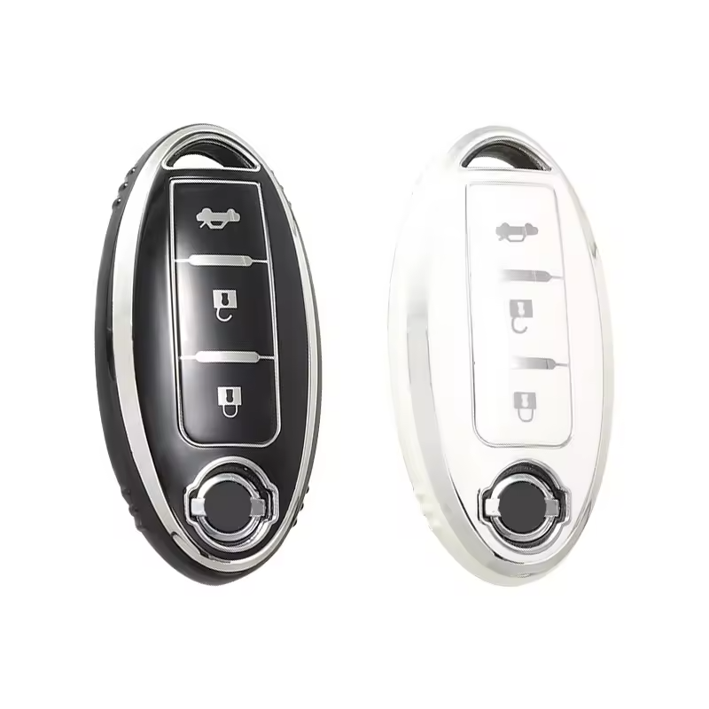 Factory supply support customized Decorative Silver edge design For Nissan Sunny TPU smart Car Key Cover