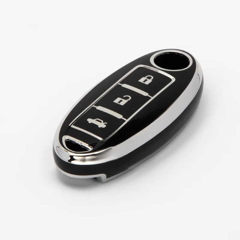 Factory supply support customized Decorative Silver edge design For Nissan Sunny TPU smart Car Key Cover