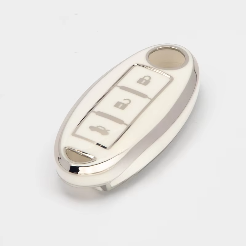 Factory supply support customized Decorative Silver edge design For Nissan Sunny TPU smart Car Key Cover