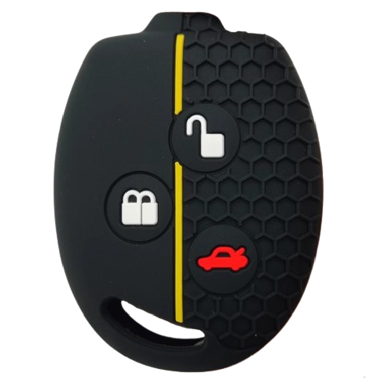 Silicone 3 Button Keyless Entry Key Fob Chain Case Cover Shell Protect For Ford