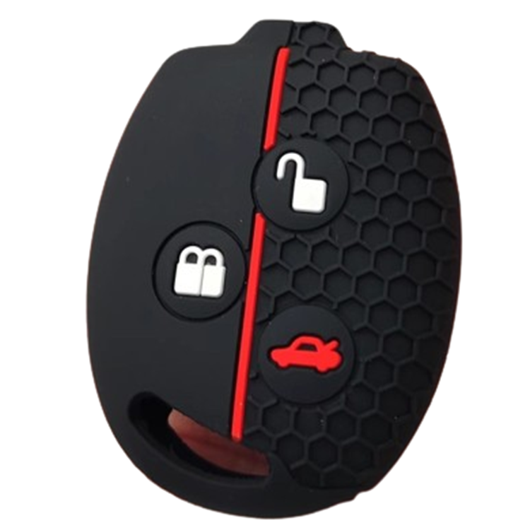 Silicone 3 Button Keyless Entry Key Fob Chain Case Cover Shell Protect For Ford