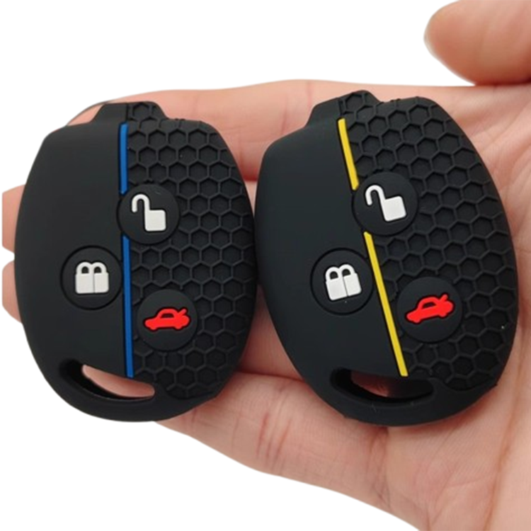 Silicone 3 Button Keyless Entry Key Fob Chain Case Cover Shell Protect For Ford