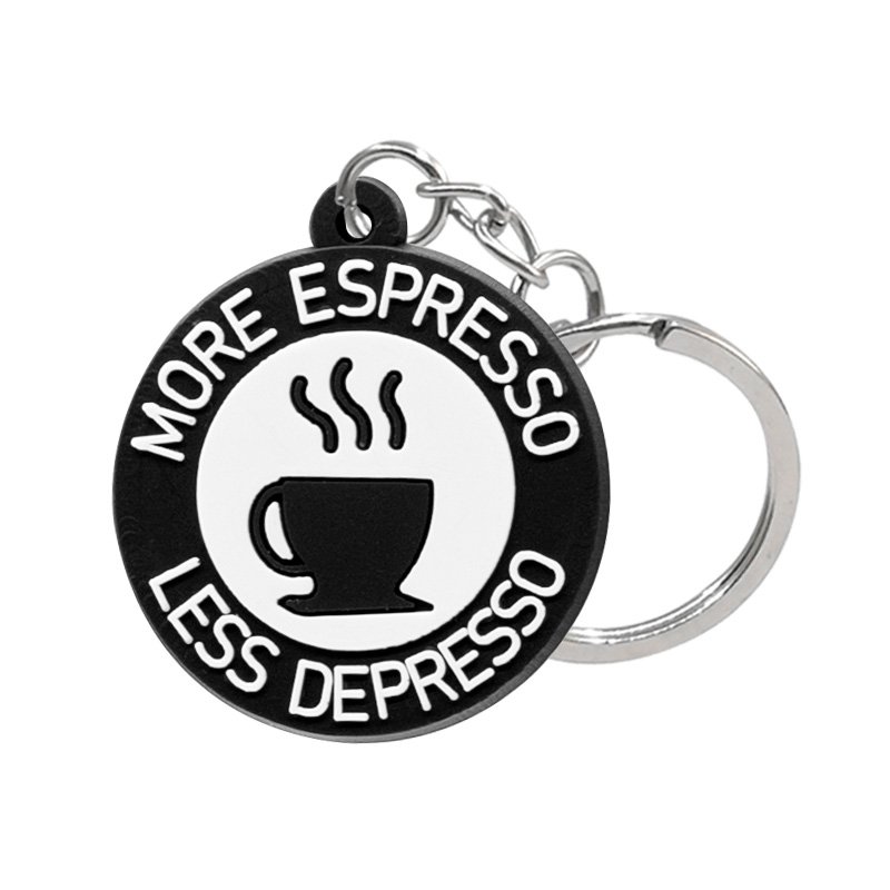 soft pvc keychains cute style coffee series 2023 new arrival custom cartoon key chain wholesale kids toys car key accessories