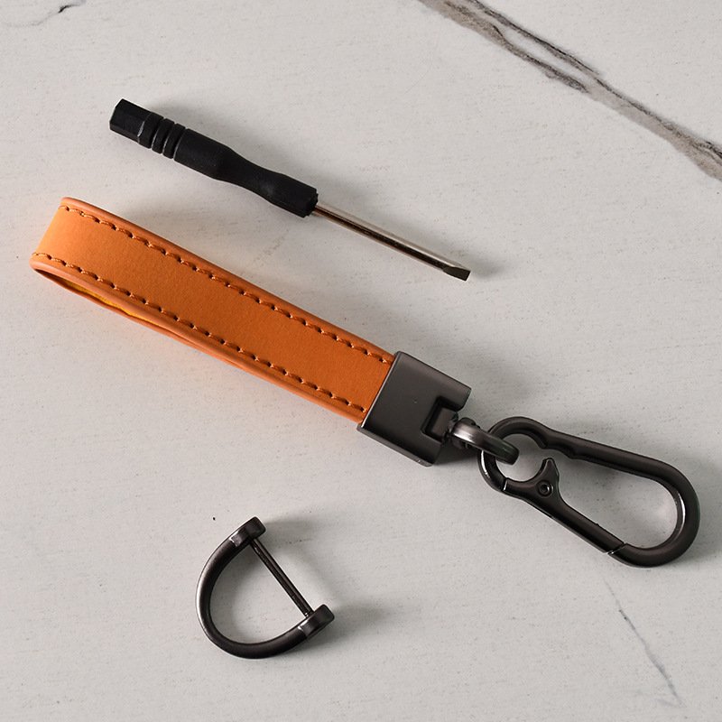 High Quality Colorful Blank Keychain PU Key Ring Customizable Pu Leather Car Key Chain