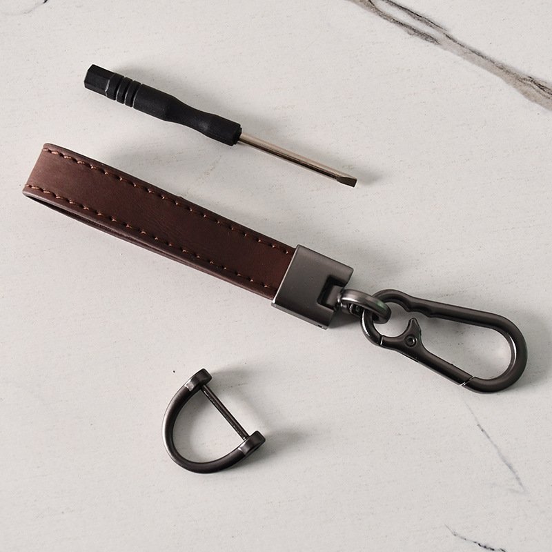 High Quality Colorful Blank Keychain PU Key Ring Customizable Pu Leather Car Key Chain