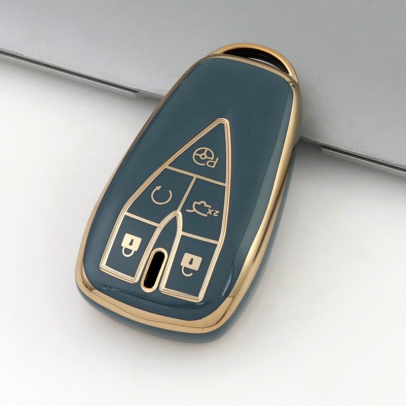 Gold Edge TPU Car Key Case Cover Fit for Changan CS35 CS75 V3 CS15 V5 V7 Oushang A600 A800 Raeton 3button Key Holder Accessories