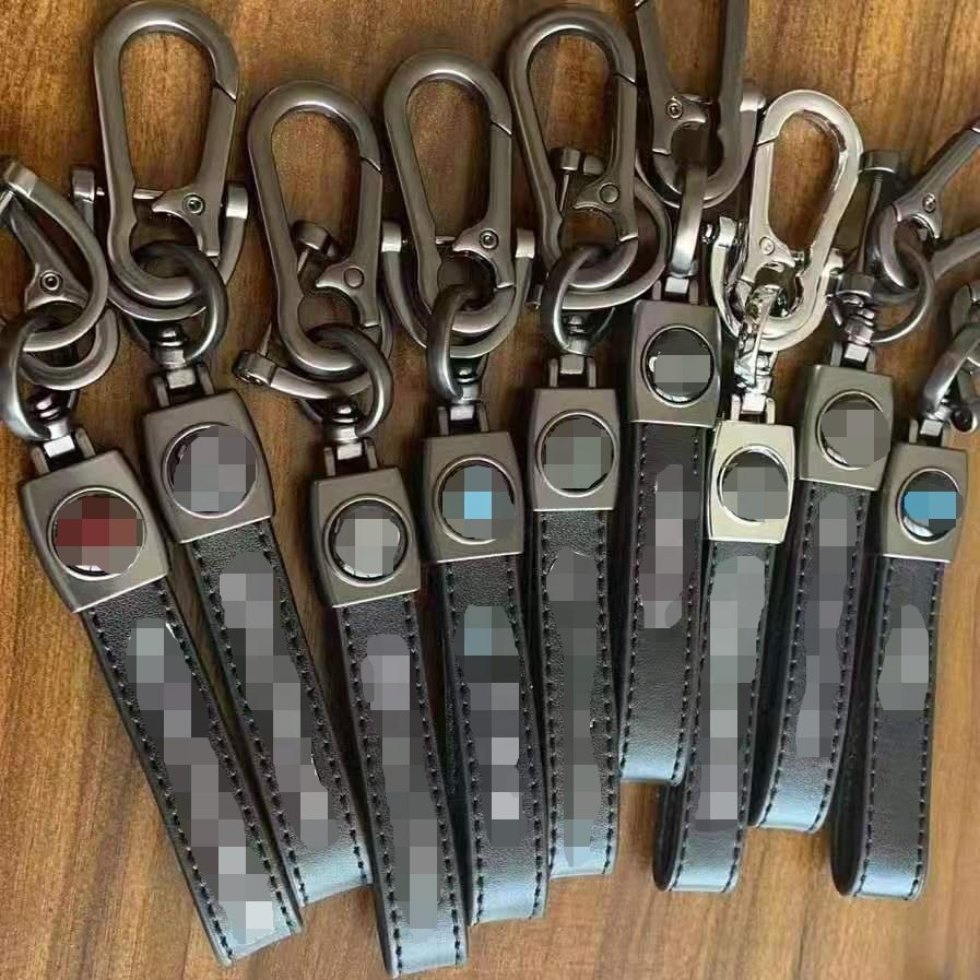 Custom Leather Car Keychain For Car brands Handmade Premium Metal Key Ring Accessories With Logo Present for Man and Woman