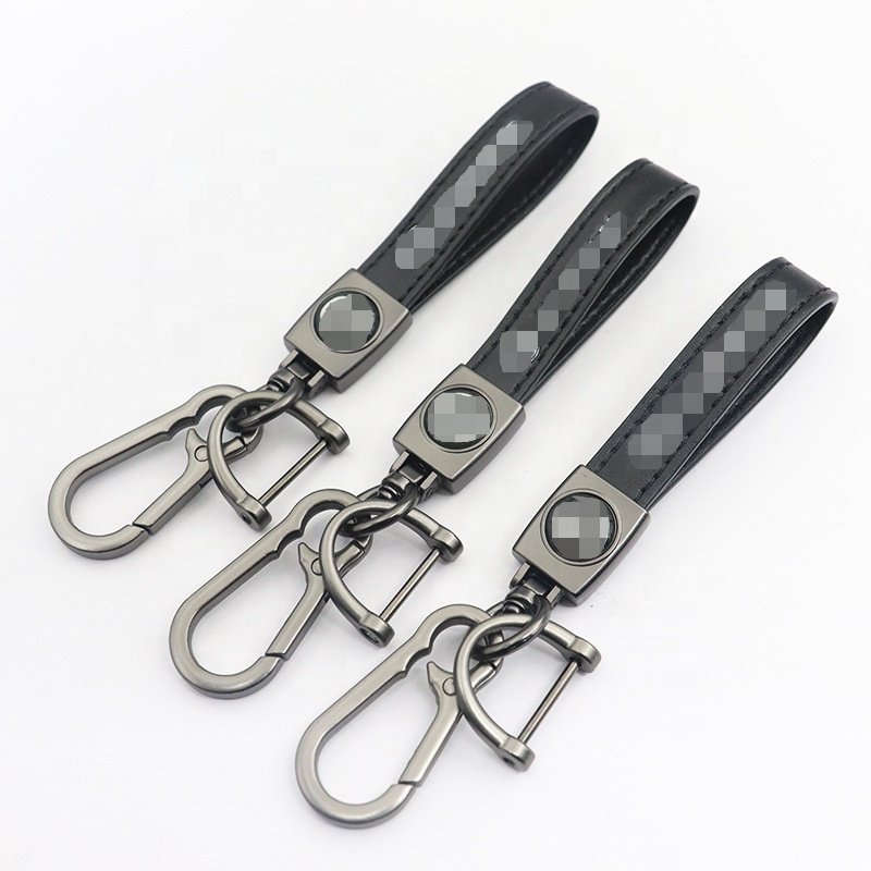 Custom Leather Car Keychain For Car brands Handmade Premium Metal Key Ring Accessories With Logo Present for Man and Woman