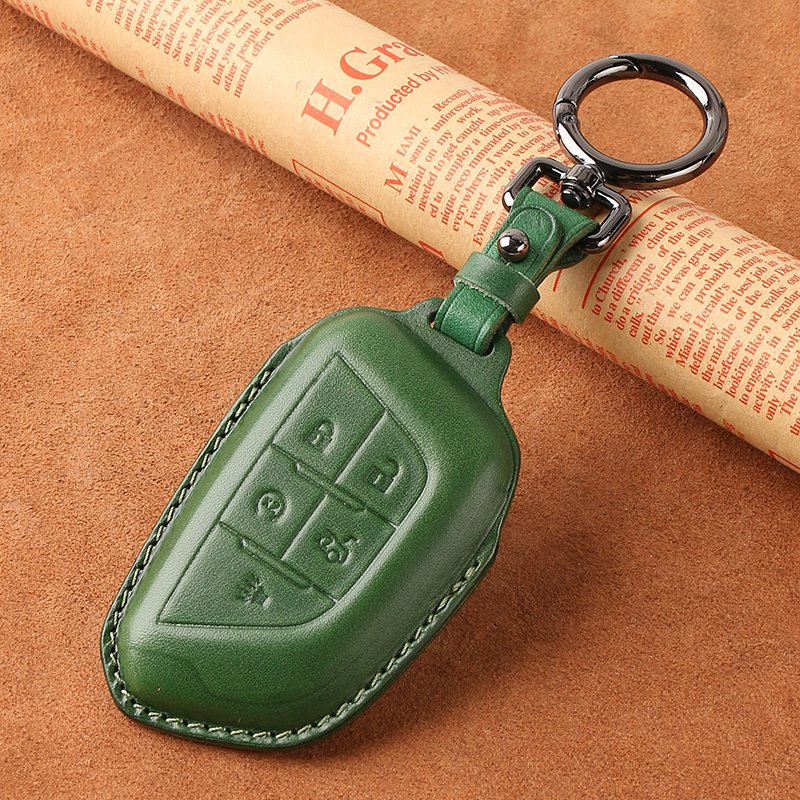 Car Key Accessories New Luxury Leather Car Key Holder Custom Car Key Case Cover For Cadillac