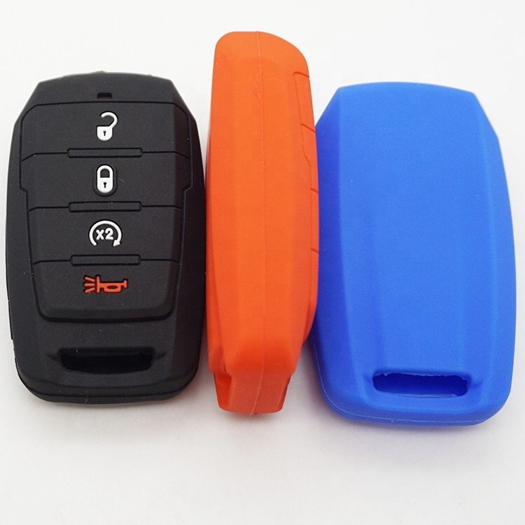 Silicone Remote Key Ring Cover for Dodge Ram 1500 2500 3500 2019 2020 2021 2022 4 Keys Car Accessories