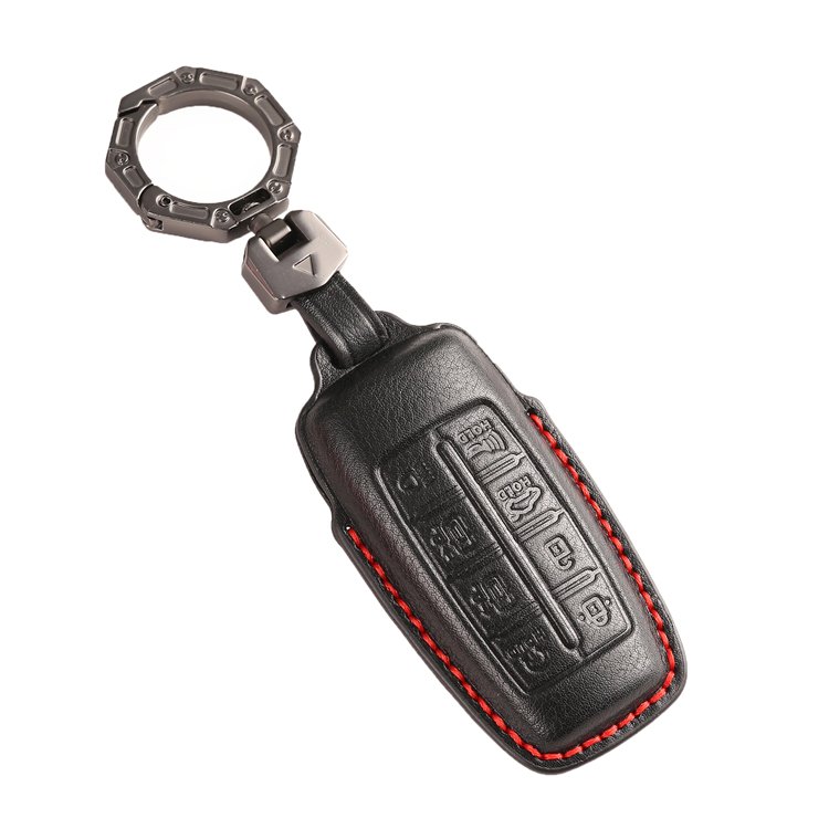Handmade Genuine Leather Car Key Case Cover for CHyundai Genesis G60 GV70 G80 G90 Smart Car Key Fob Shell Case