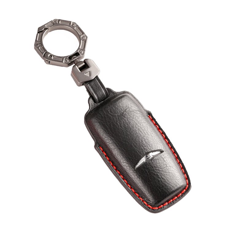 Handmade Genuine Leather Car Key Case Cover for CHyundai Genesis G60 GV70 G80 G90 Smart Car Key Fob Shell Case