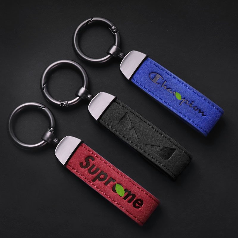 High quality keychain supplier customized personalized PU leather keychain keychain metal decorative pendant