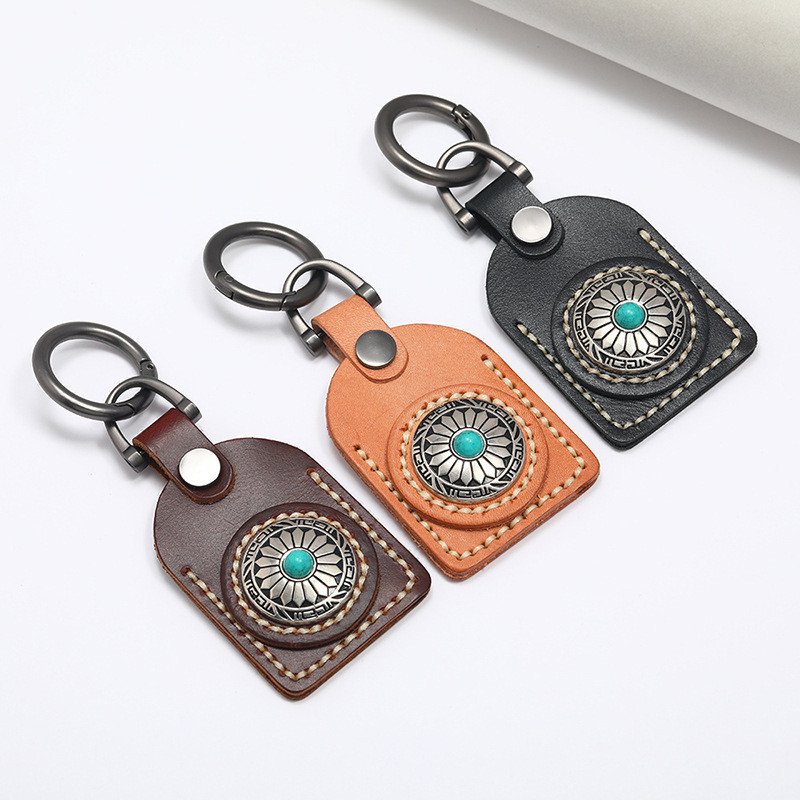 High quality keychain supplier customized personalized PU leather keychain keychain metal decorative pendant