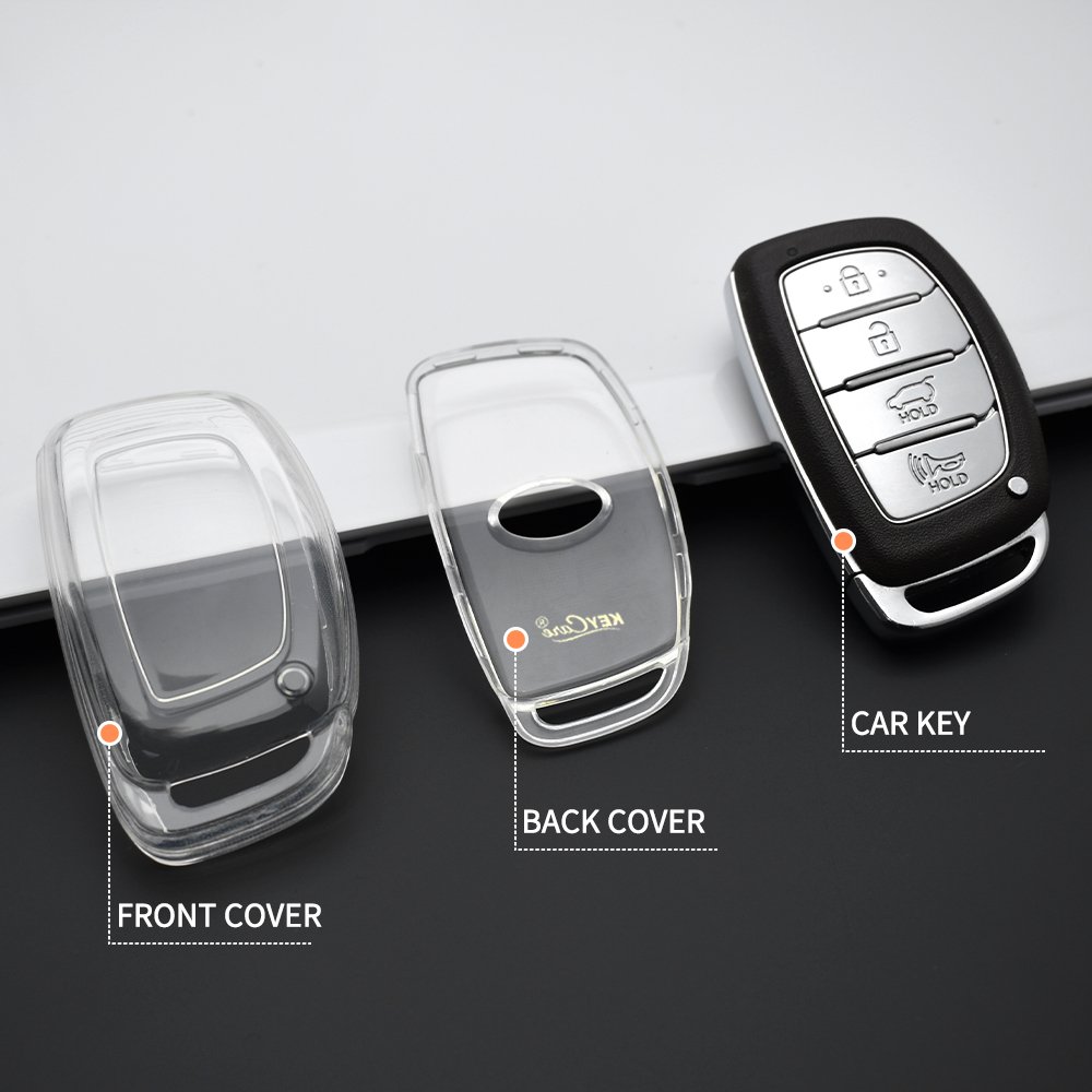 Auto Accessories waterproof shockproof car key case covers transparent for hyundai ix35 elantra Santa Fe