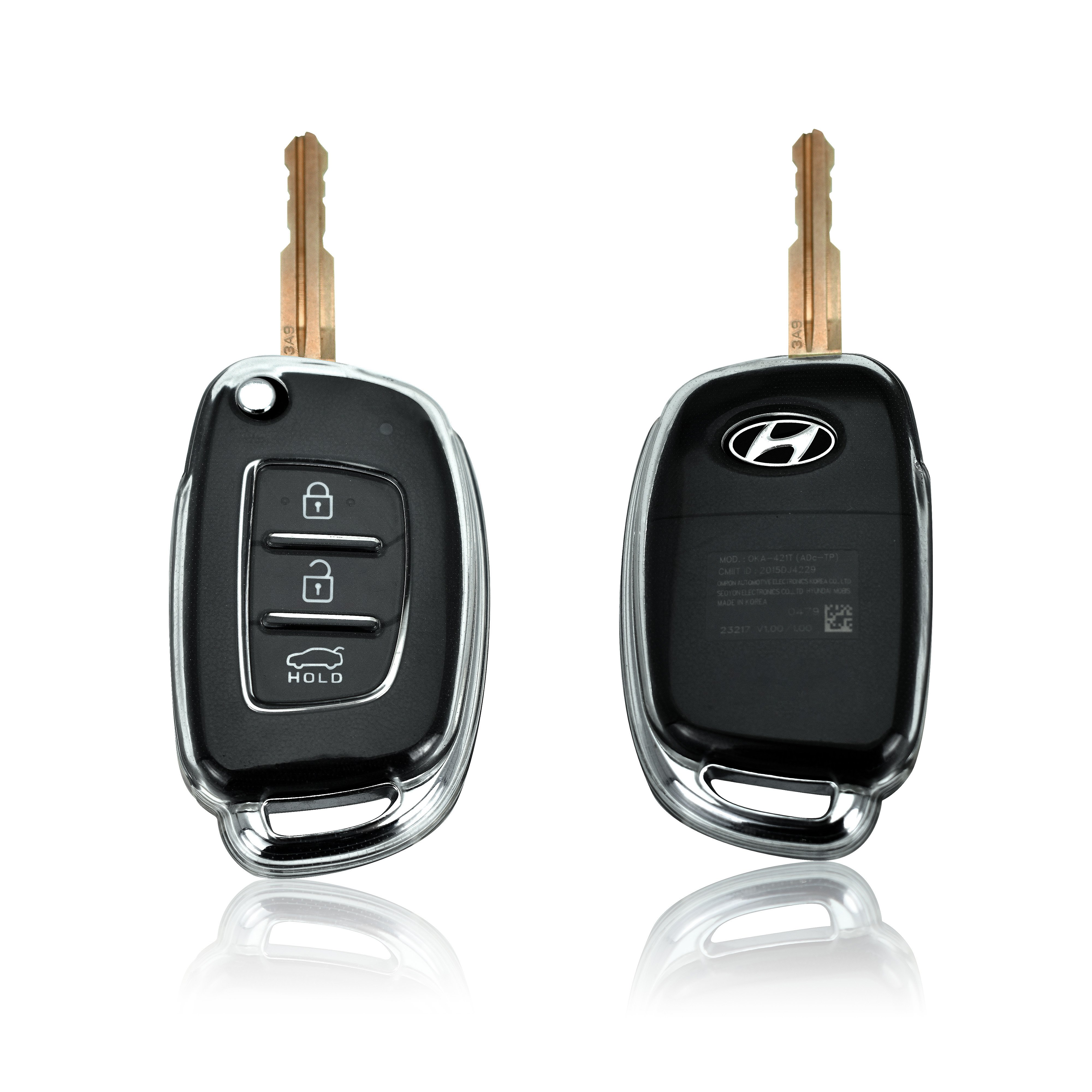 Auto Accessories waterproof shockproof car key case covers transparent for hyundai ix35 elantra Santa Fe