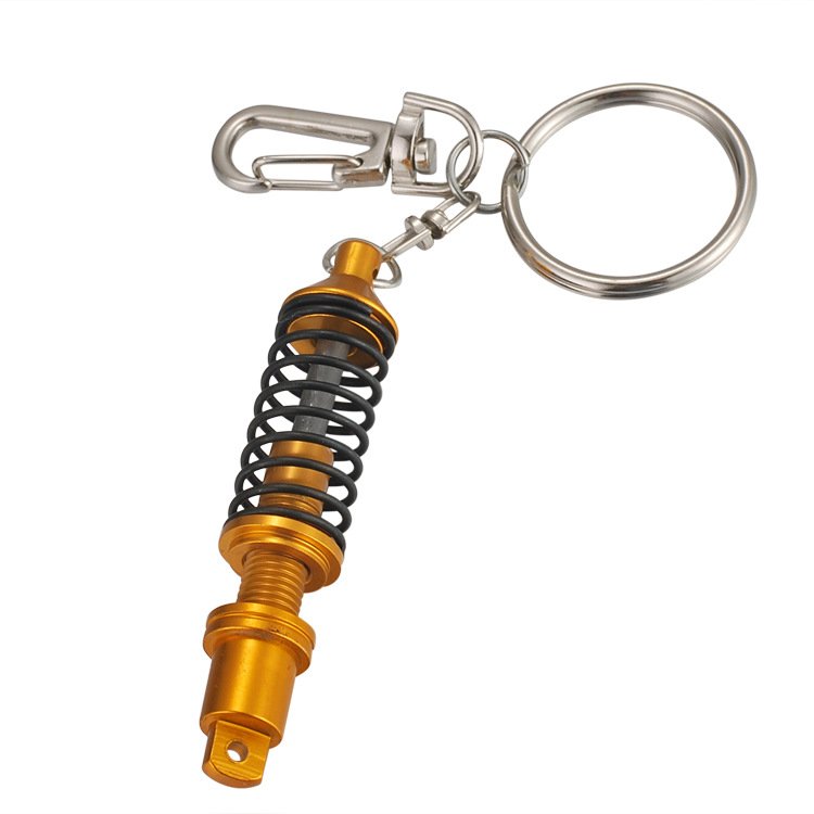 Wholesale metal spring keyring auto key ring car parts accessories shock absorber keychain