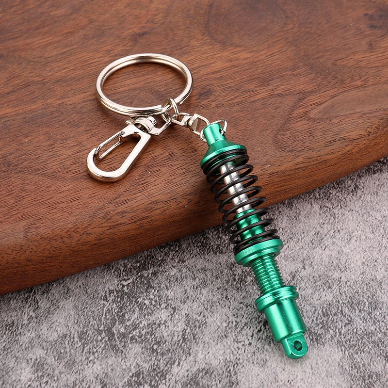 Wholesale metal spring keyring auto key ring car parts accessories shock absorber keychain