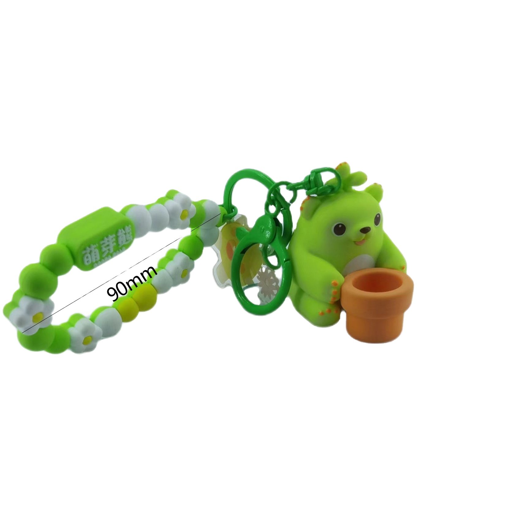 spot stocks Factory Price Sprout Bear Keychain 3D PVC Cartoon Cute Keychain Bag Pendant Car Key Accessories