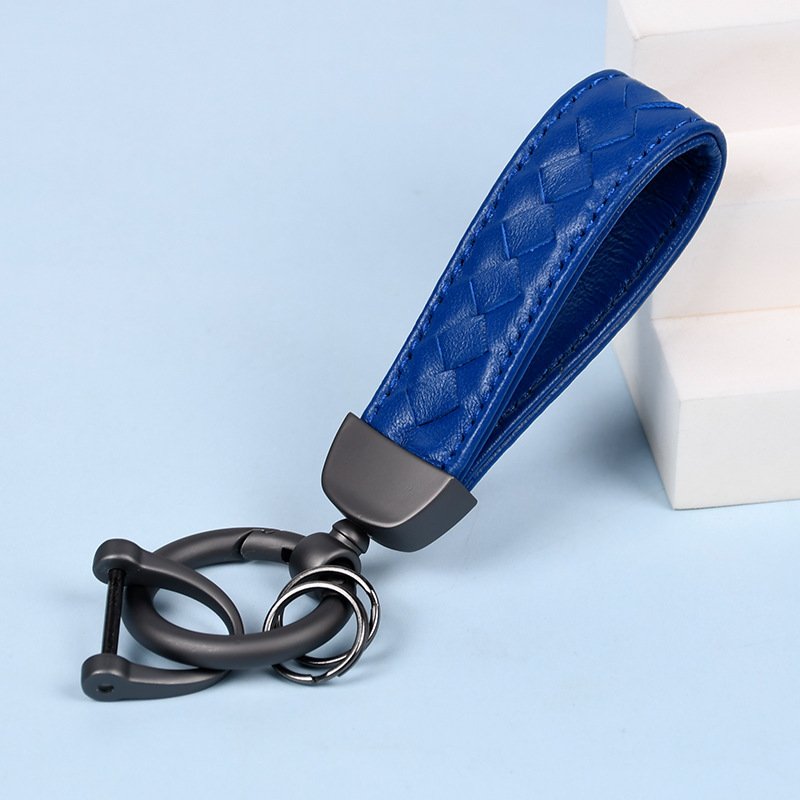 Personalized Leather Car Key Chain Fashion Diamond Key Ring Male Business Couple Pendant Accessories