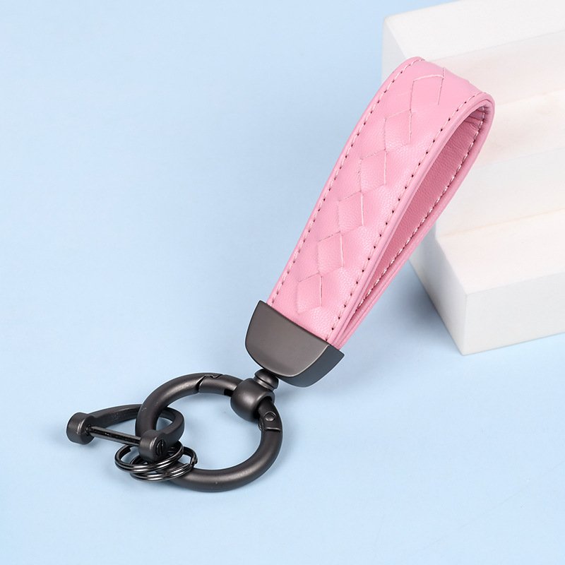 Personalized Leather Car Key Chain Fashion Diamond Key Ring Male Business Couple Pendant Accessories
