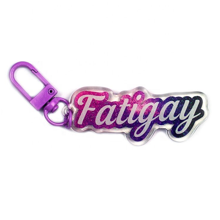Name Tag Custom Epoxy Keychain Anime Animal Key Chain Personalized Acrylic Keychains Keyring With Logo