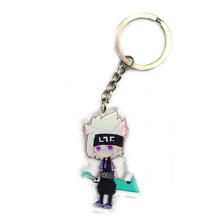 Name Tag Custom Epoxy Keychain Anime Animal Key Chain Personalized Acrylic Keychains Keyring With Logo