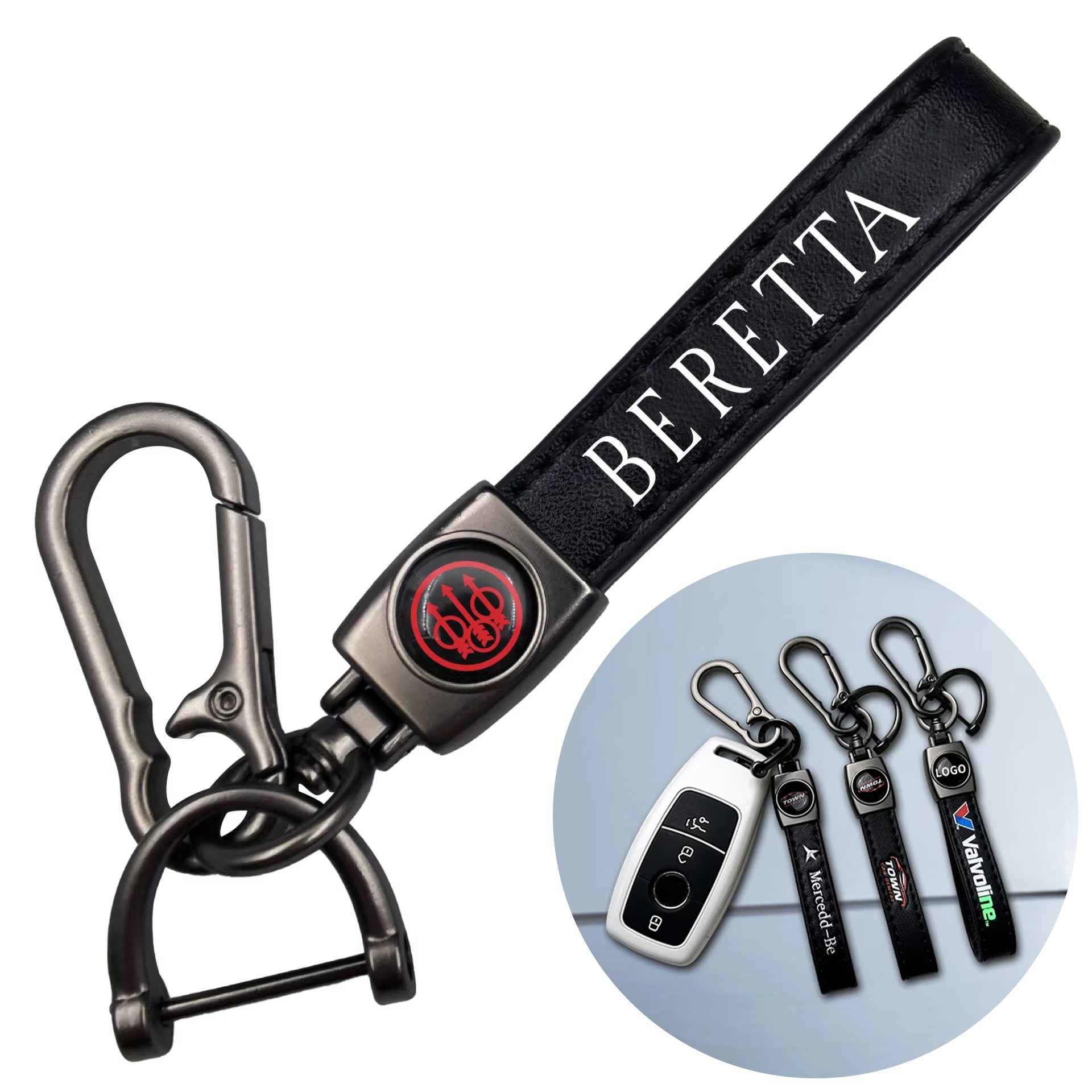 Metal car key chain Men's and women's lost-proof zinc alloy key chain ring Hardware accessories pendant gifts