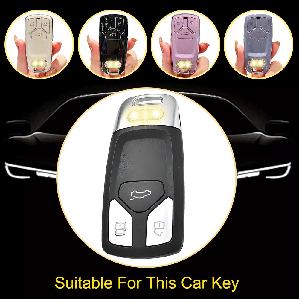 Innofit AUA2T1 Car Key Cover TPU Brand Factory Stock For Audi A4 A5 LQ 5L S5 A7 A6 A3 S6 Q7 Q8 Anti Fall Auto Accessory