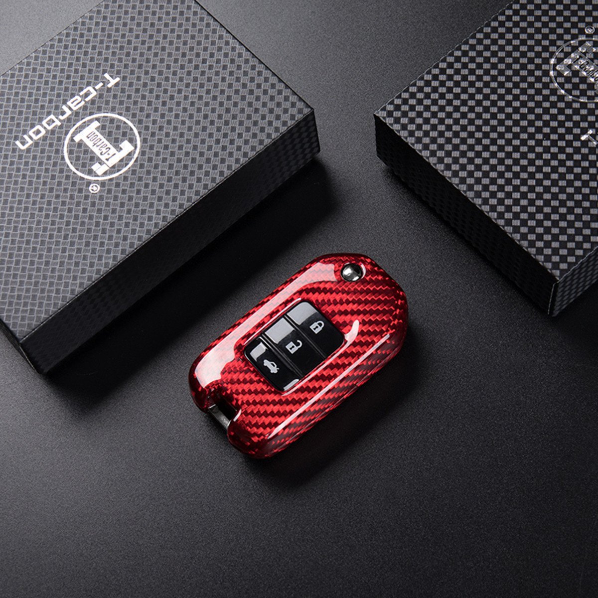Car Key Case Cover For Honda Floding Key Fashion Carbon Fiber Car Key Cover Auto Interior Accessories T-carbon Key Cover