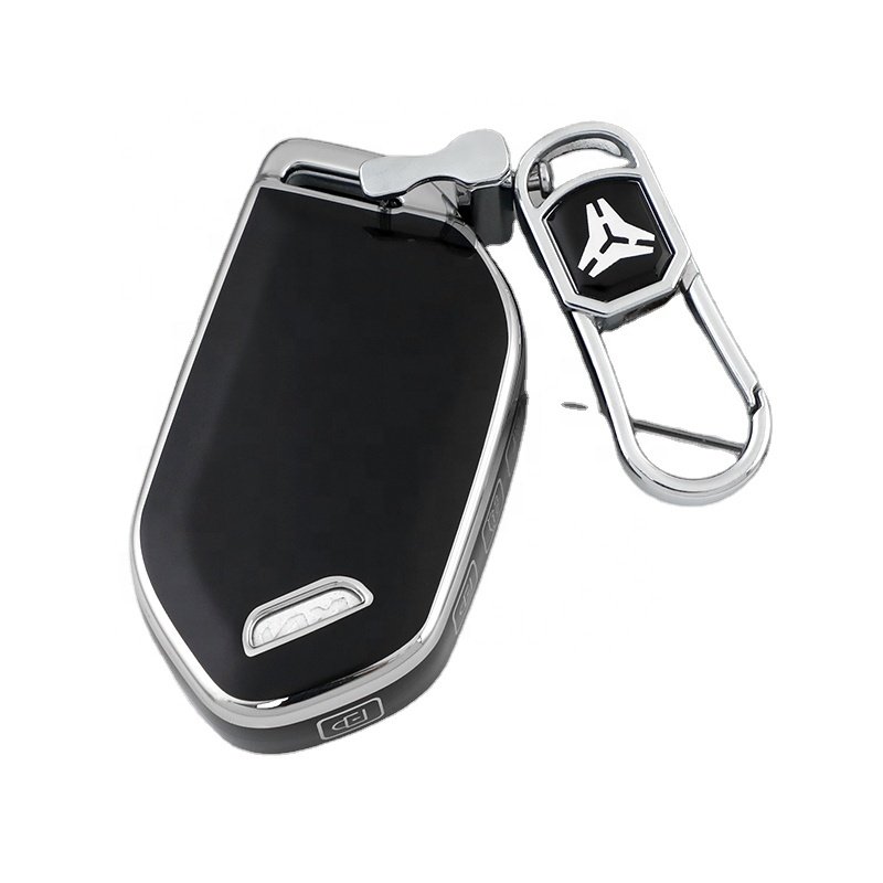 Silver Edge TPU Key Fob Cover with keychain Fit for Kia Optima Sorento Sportage Soul Forte Niro class car key case Accessories