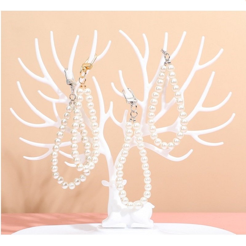 Cute Pearl Keychain Keyring Luxury Women Jewelry Pearl Bead Pendant Shell Phone Bag Backpack Charm Accessory Car Key Key Chain