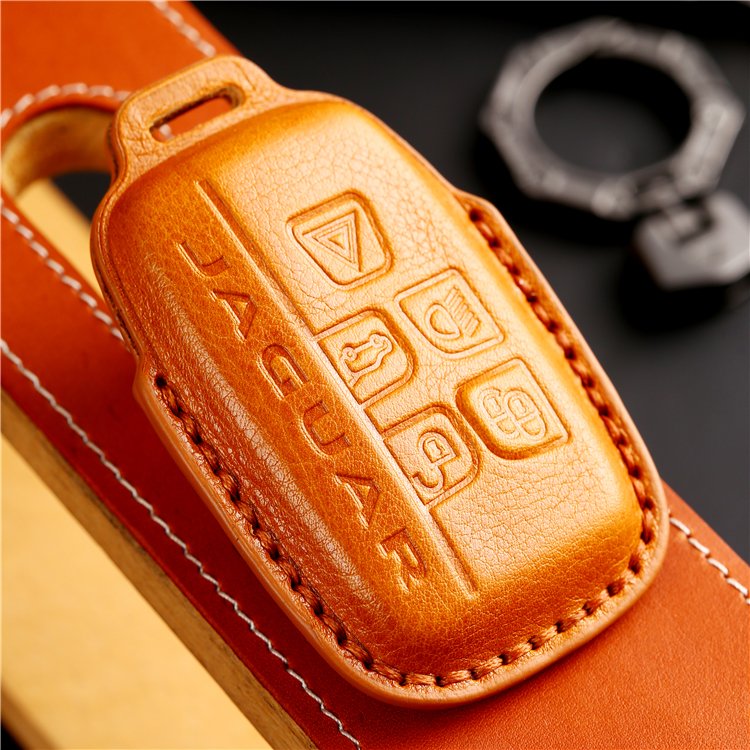 Handmade Genuine Leather Car Key Case Cover for Land Rover Evoque Velar Discovery XE XF XJ F-Pace F Keychain Accessories