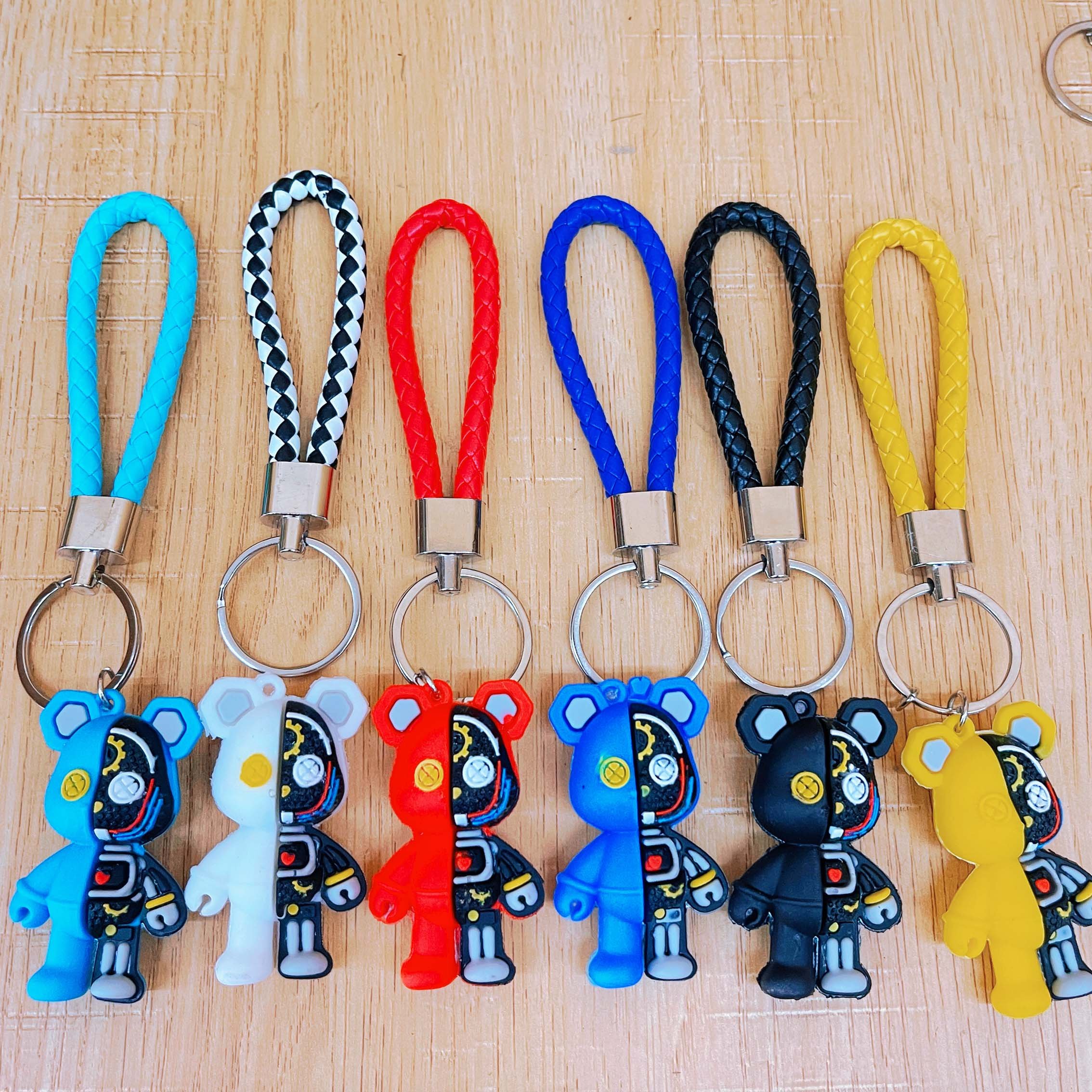 Wholesale Mario Unicorn Car Keychain Accessories Cheap Cartoon Anime 3D Soft Silicone PVC Key Ring Lanyards