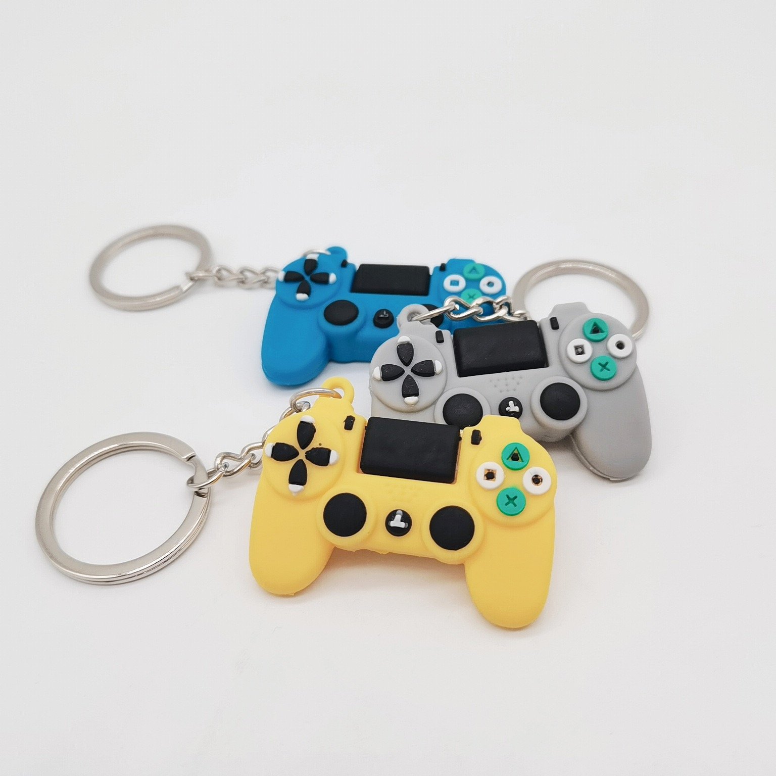 Kawaii Cartoon PVC Anime keychain Mini Console Shaker 3D Gamepad Joystick Controller Keychains cute car bag keyring Key chain