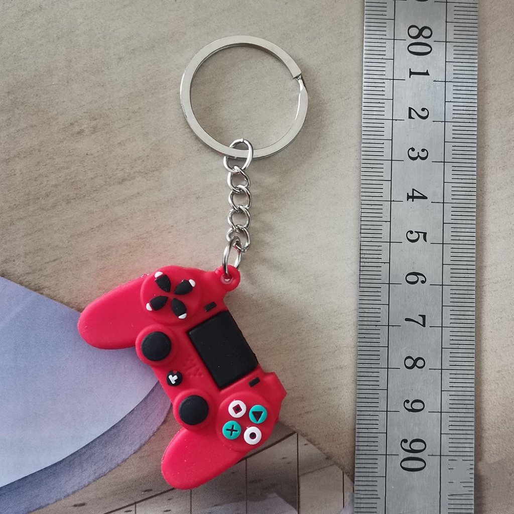 Kawaii Cartoon PVC Anime keychain Mini Console Shaker 3D Gamepad Joystick Controller Keychains cute car bag keyring Key chain
