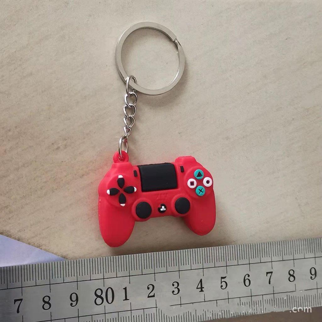Kawaii Cartoon PVC Anime keychain Mini Console Shaker 3D Gamepad Joystick Controller Keychains cute car bag keyring Key chain