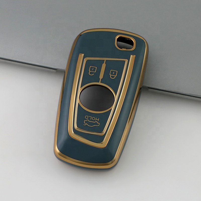 Gold Edge TPU Car Key Case Cover For Peugeot 408 508 2008 3008 4008 5008 Car Accessories Key Holder