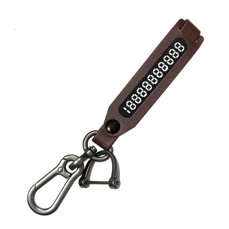 Sample Available Wholesale Promotional Custom Proof Lost Phone Number Luxury Leather Keychain