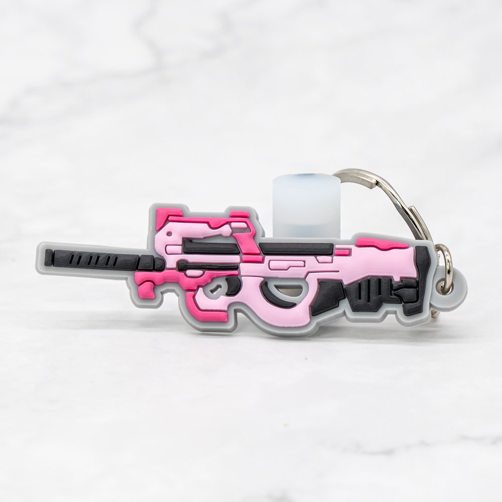 wholesale pvc keychains hot sale anime figure custom keyring friends Cartoon gun key holder fit fans souvenir gift