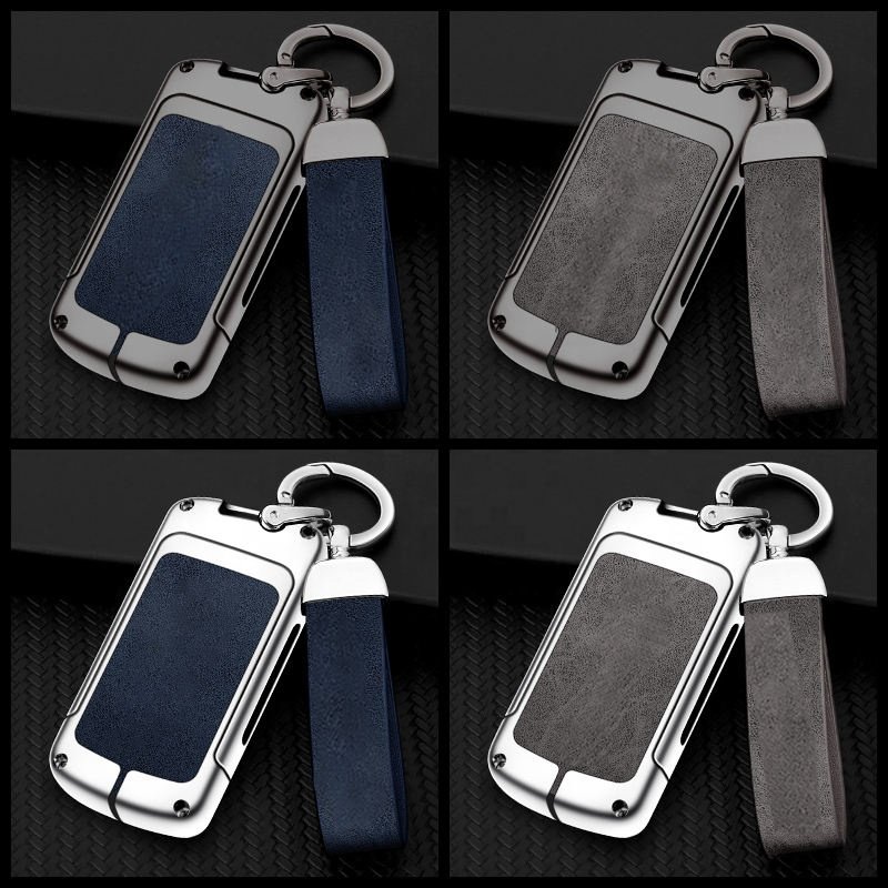 Flip Zinc Alloy Leather Car Logo Key Case Cover For Honda Civic Fit Accord Crv Hrv Jazz Odyssey For Acura Tl Tsx Zdx Rsx Crz