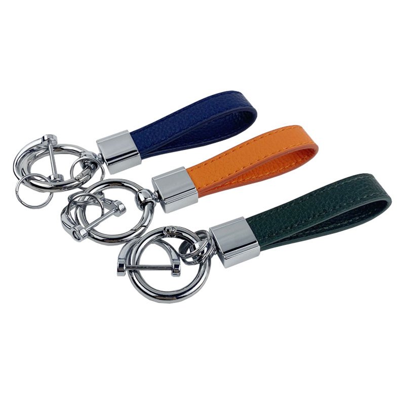 Factory Custom Bulk Metal Branded Leather Key Chain Luxury Leather Car Logo Keychain Women Leather Keychain