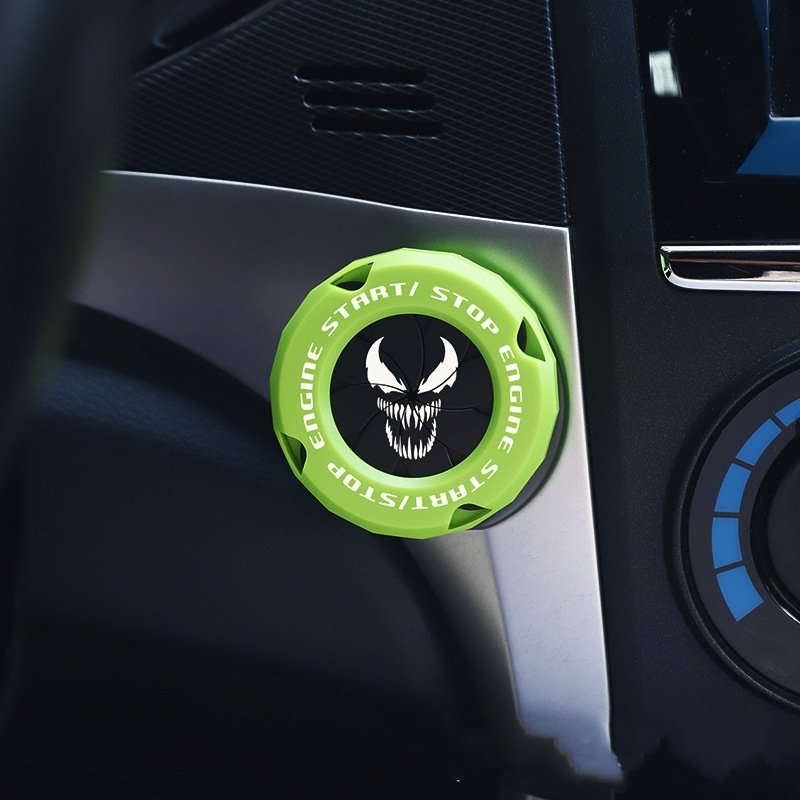 Auto Engine Start Button Cover Car Interior Decor Bat Ignition Rotate Switch One Key Stop Button Accessory